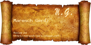 Maresch Gerő névjegykártya